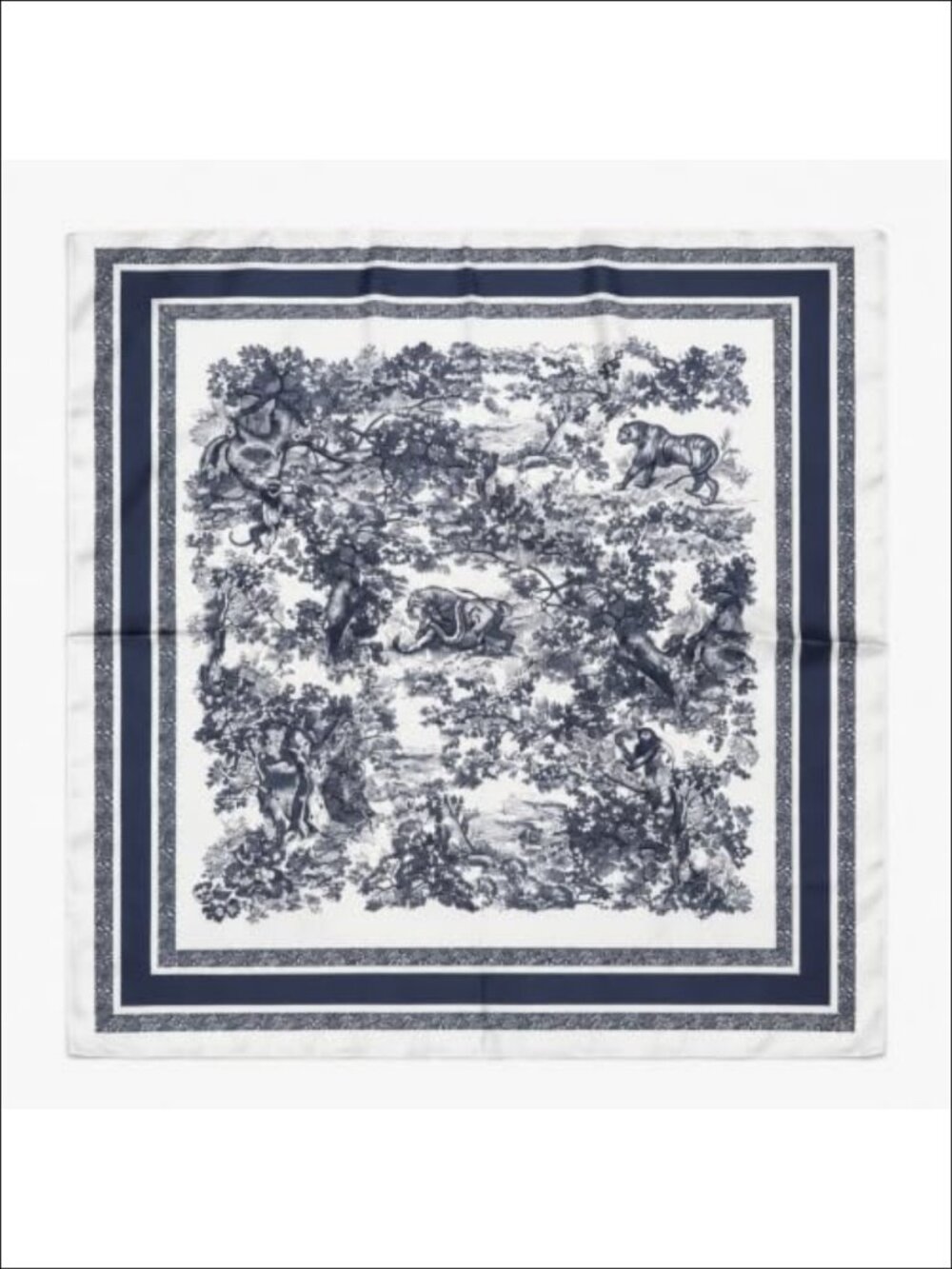 Toile Style Silk Like Head Scarf 27.5in Square Bandana Hair Wrap Gift